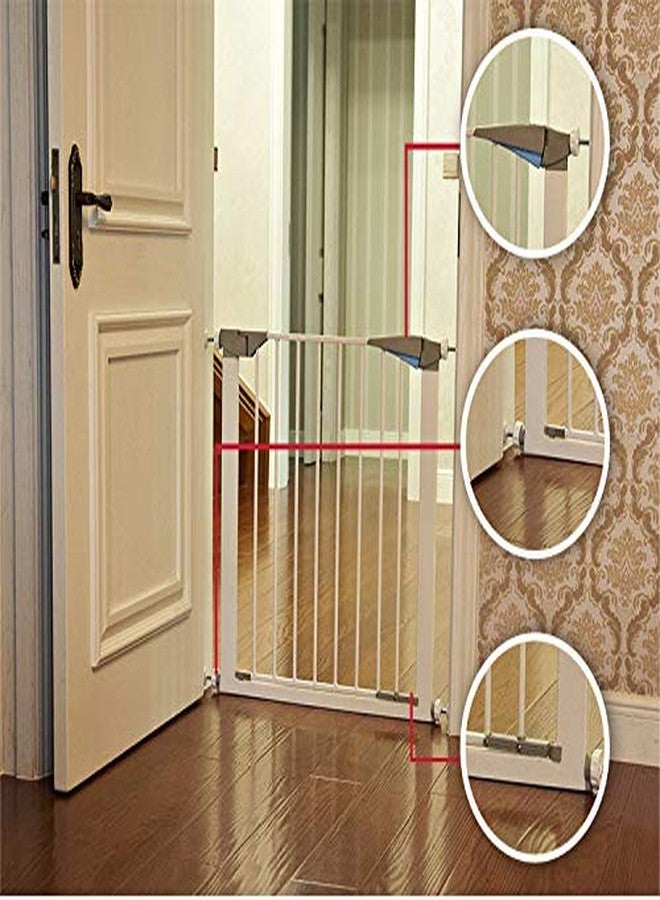 Pindia Safety Gate Stair Fence Barrier Railing for Kids/Baby/Pet - White,Blue - Image 3